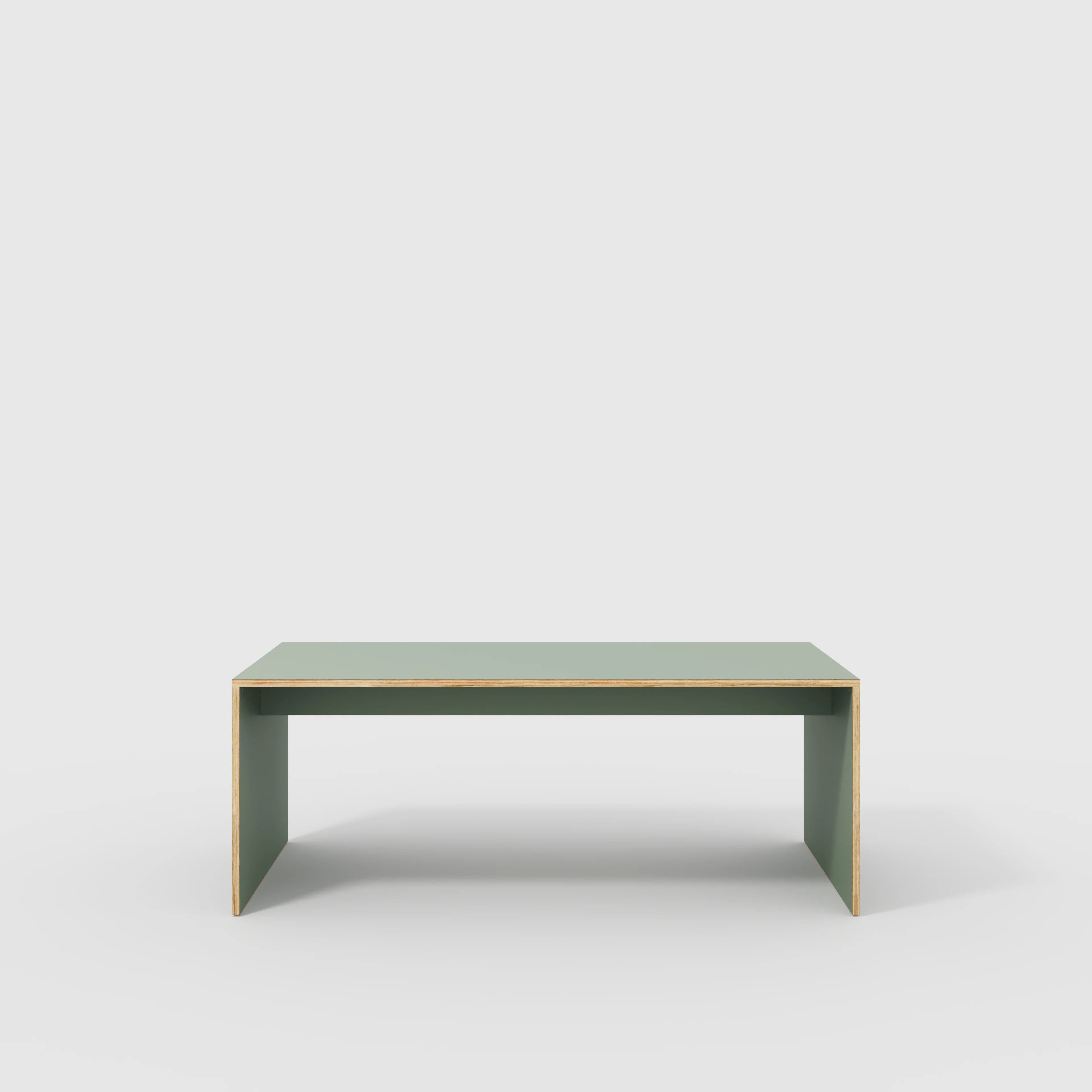 Plywood Table with Solid Sides - Formica Green Slate - 2000(w) x 1000(d) x 750(h)
