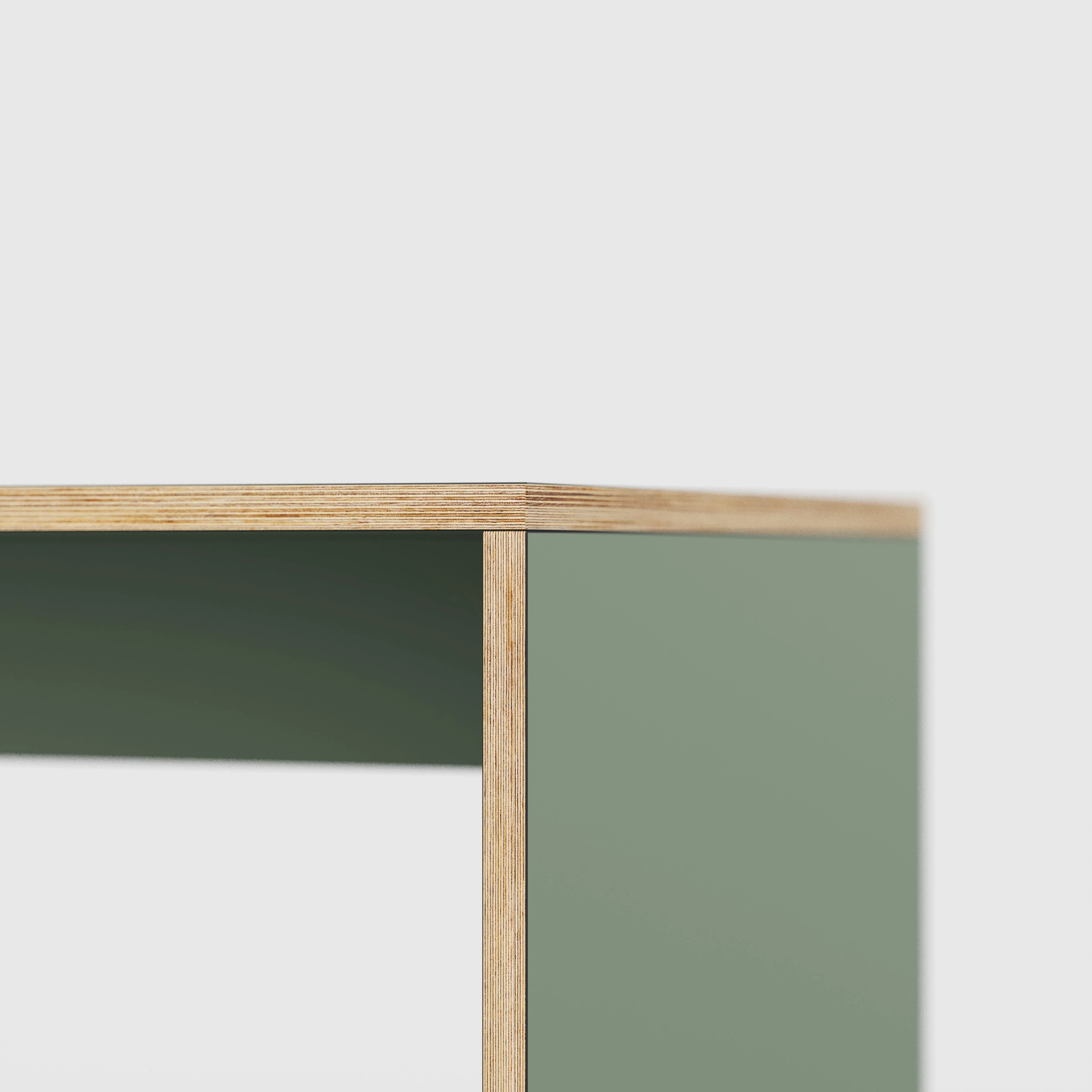 Plywood Table with Solid Sides - Formica Green Slate - 4000(w) x 1000(d) x 750(h) - Image 4