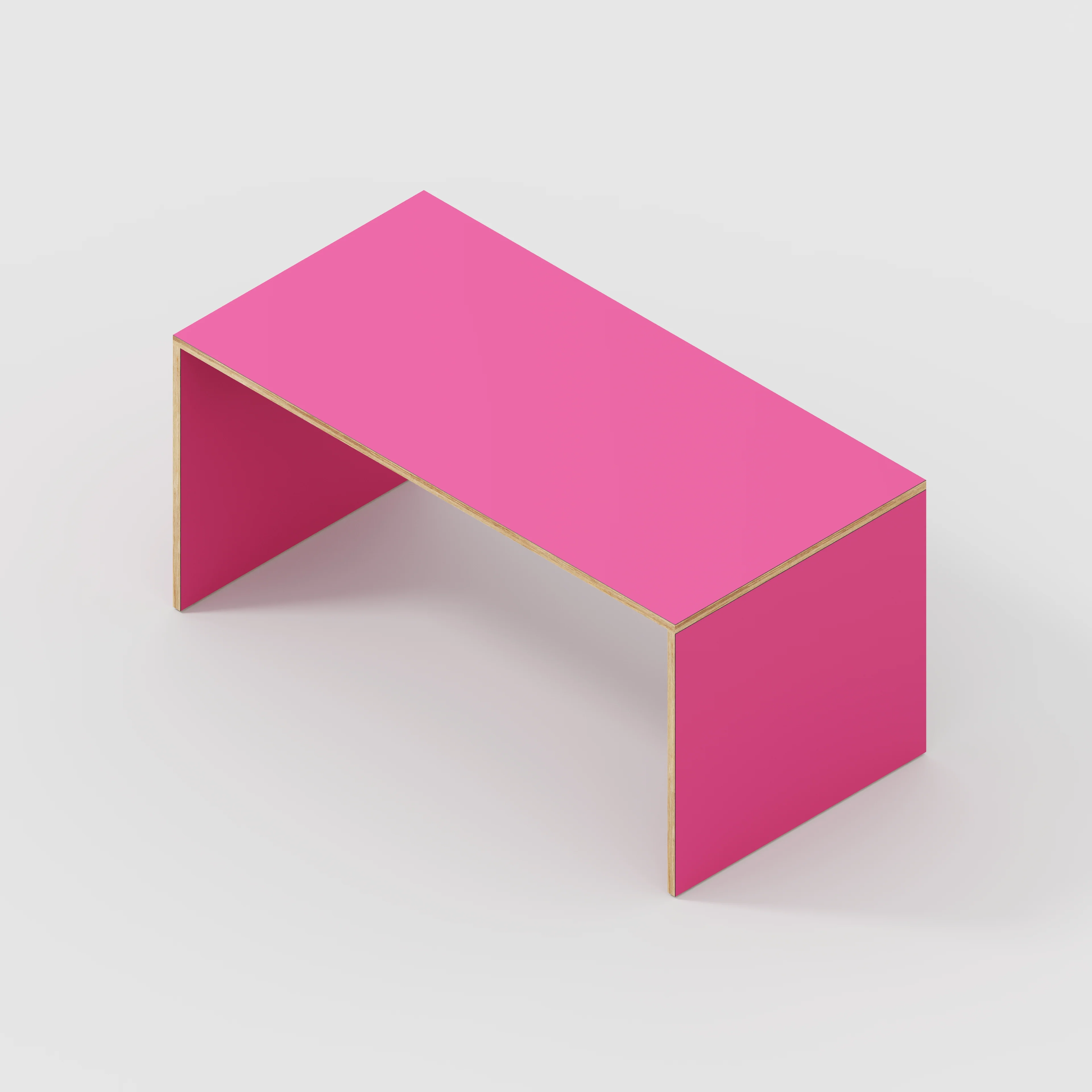 Plywood Table with Solid Sides - Formica Juicy Pink - 1600(w) x 800(d) x 750(h) - Image 5