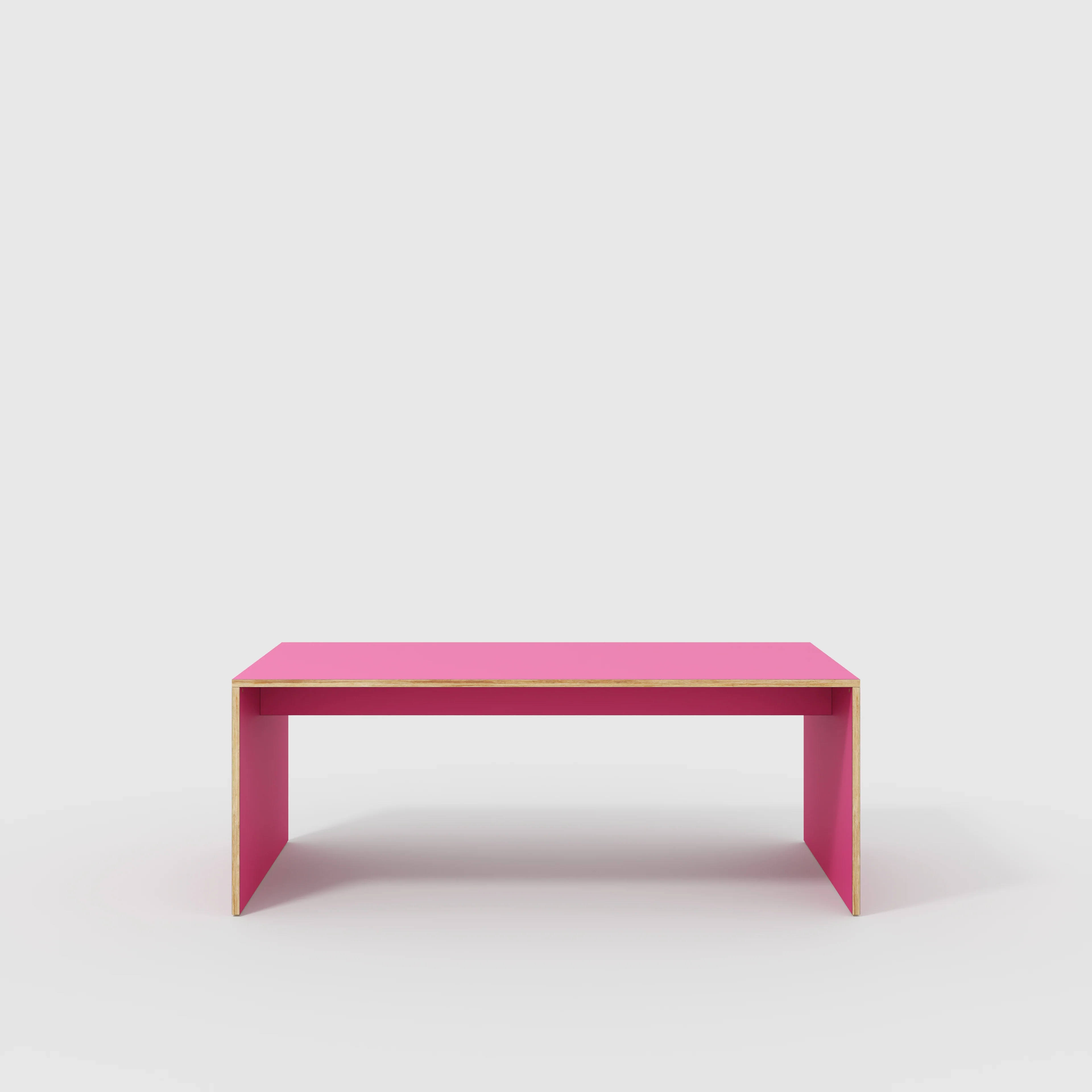 Plywood Table with Solid Sides - Formica Juicy Pink - 2000(w) x 1000(d) x 750(h)