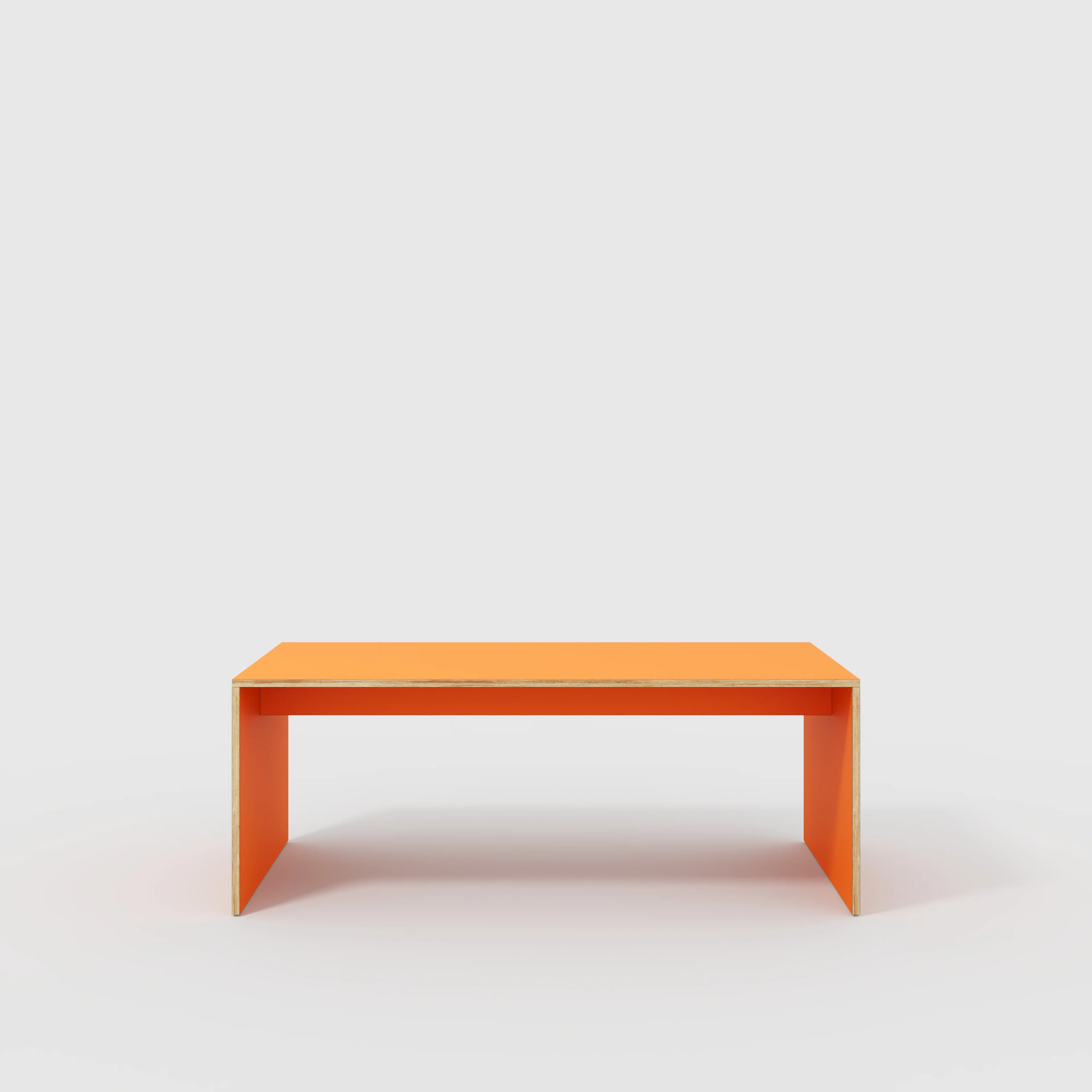 Plywood Table with Solid Sides - Formica Levante Orange - 2000(w) x 1000(d) x 750(h)