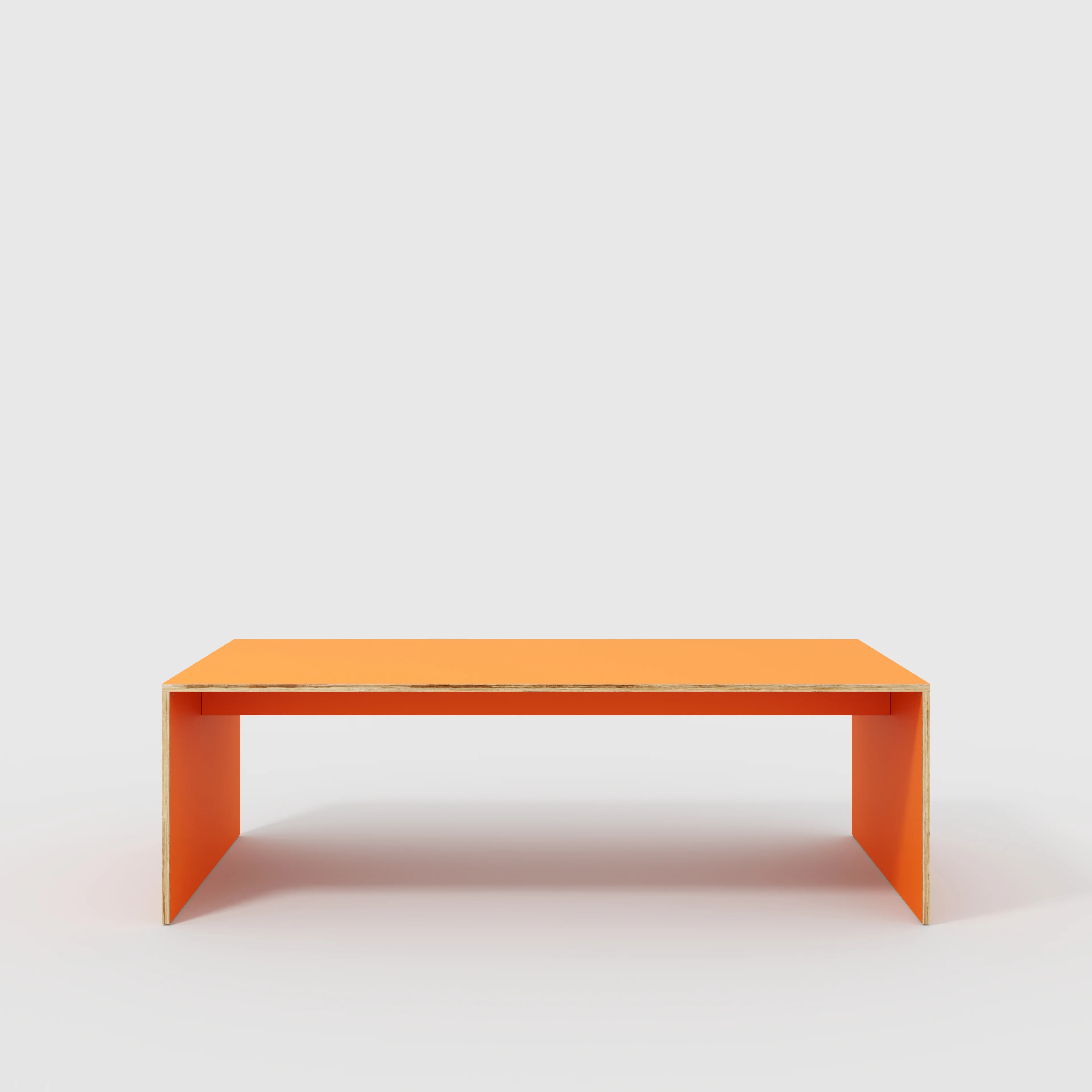 Plywood Table with Solid Sides - Formica Levante Orange - 2400(w) x 1200(d) x 750(h)