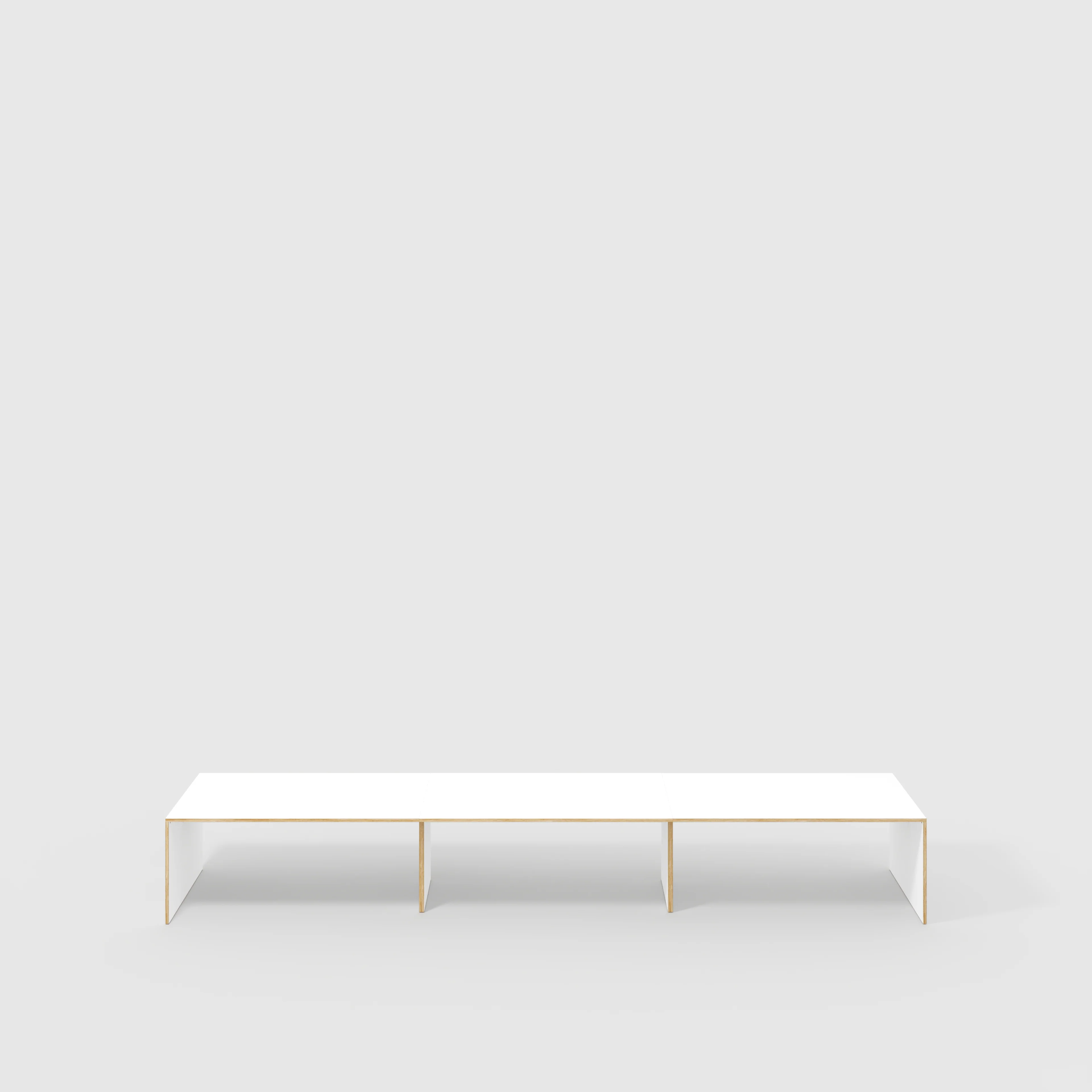 Plywood Table with Solid Sides - Formica White - 5600(w) x 1000(d) x 750(h)