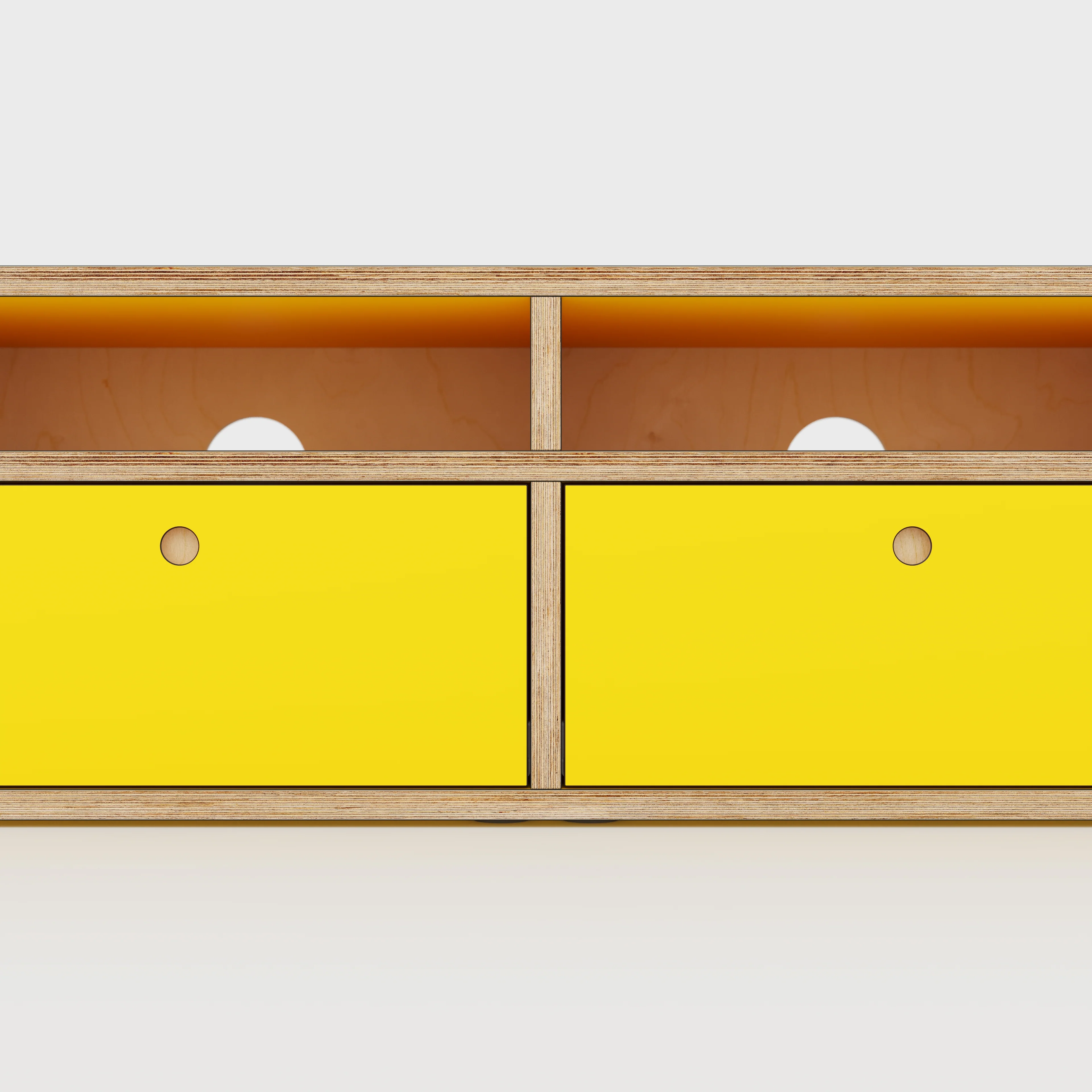 Plywood TV Entertainment Unit - Type 2 - Formica Chrome Yellow - 1200(w) x 400(d) x 450(h) - Image 4