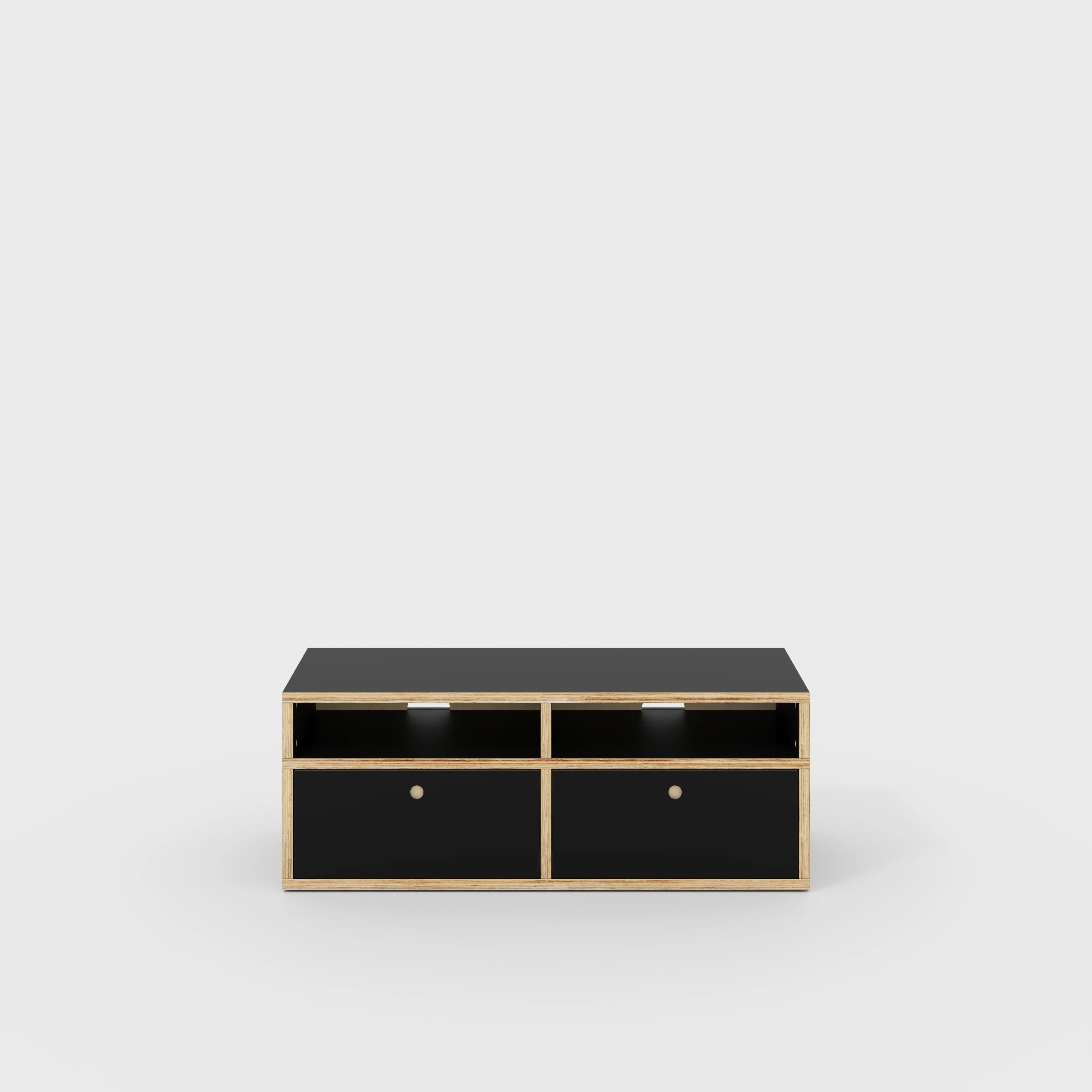 Plywood TV Entertainment Unit - Type 2 - Formica Diamond Black - 1200(w) x 400(d) x 450(h)