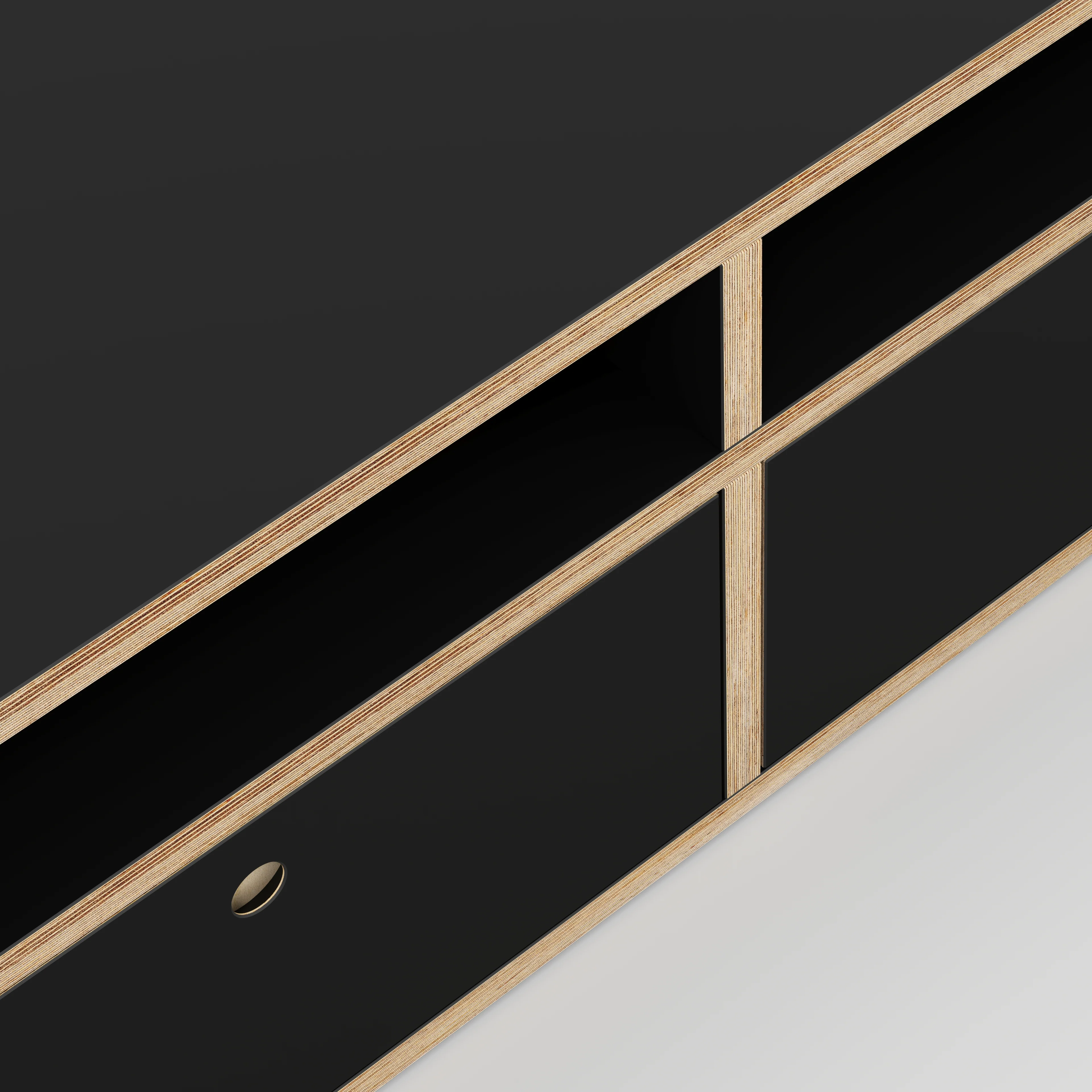 Plywood TV Entertainment Unit - Type 2 - Formica Diamond Black - 1800(w) x 400(d) x 450(h) - Image 3