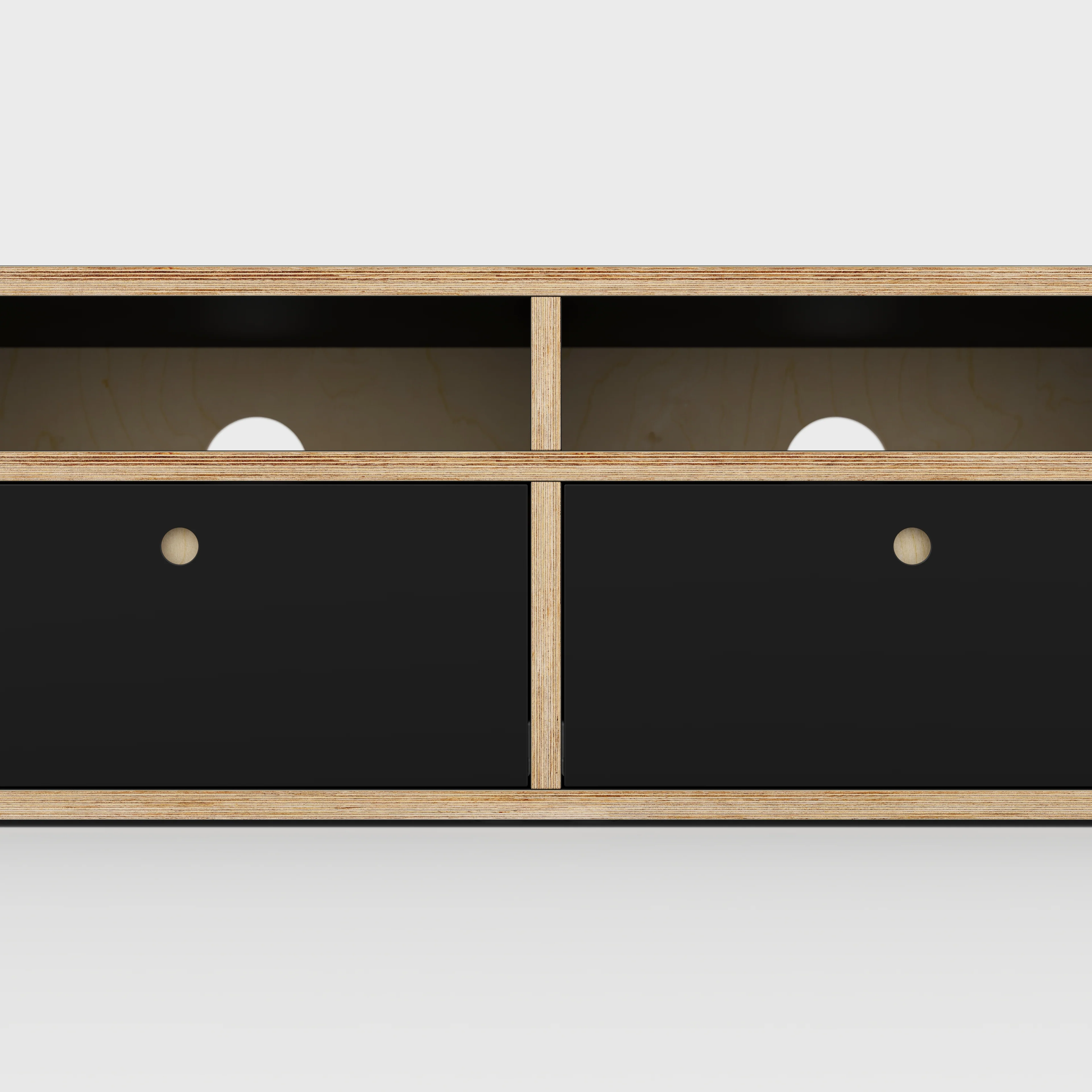 Plywood TV Entertainment Unit - Type 2 - Formica Diamond Black - 2400(w) x 400(d) x 450(h) - Image 4