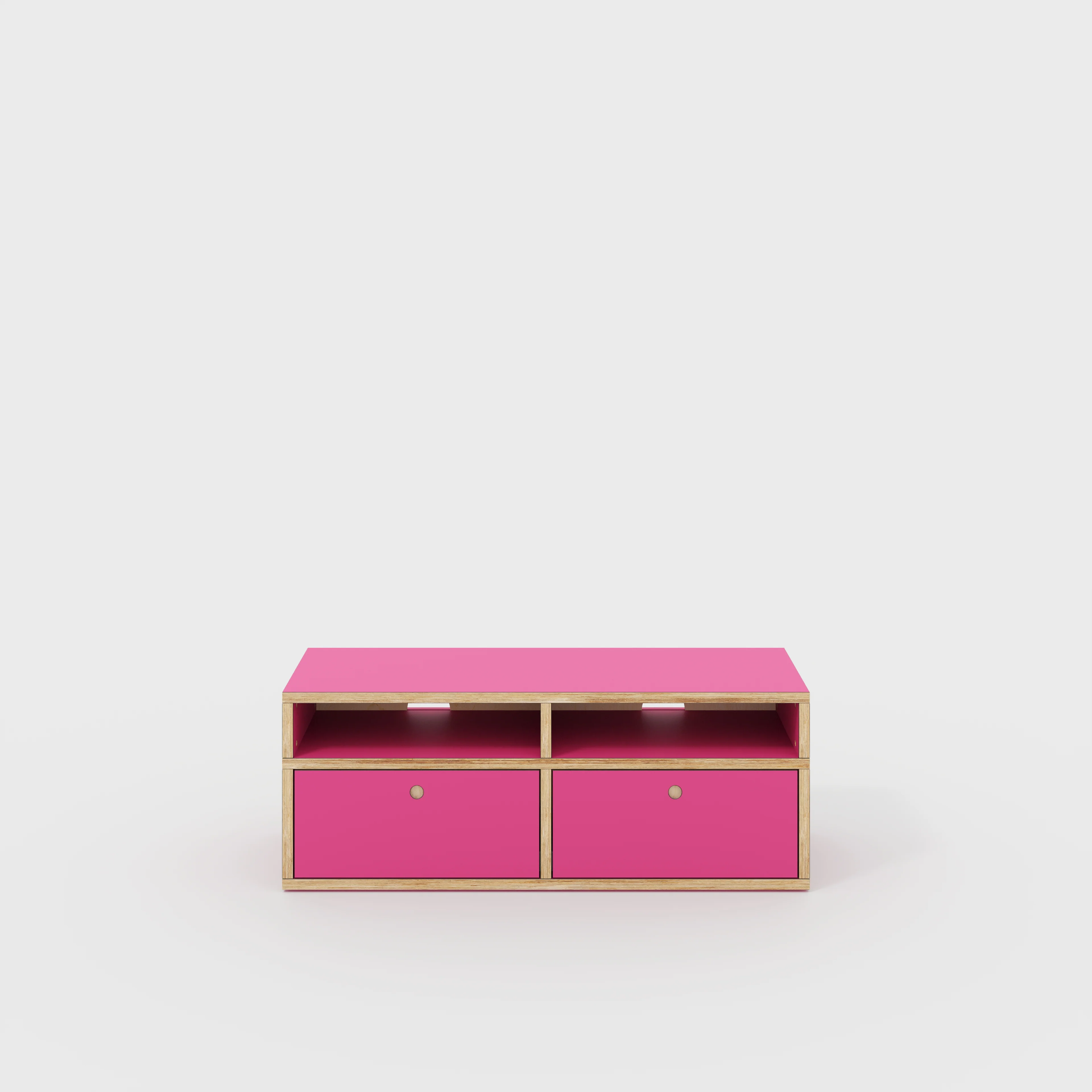 Plywood TV Entertainment Unit - Type 2 - Formica Juicy Pink - 1200(w) x 400(d) x 450(h)