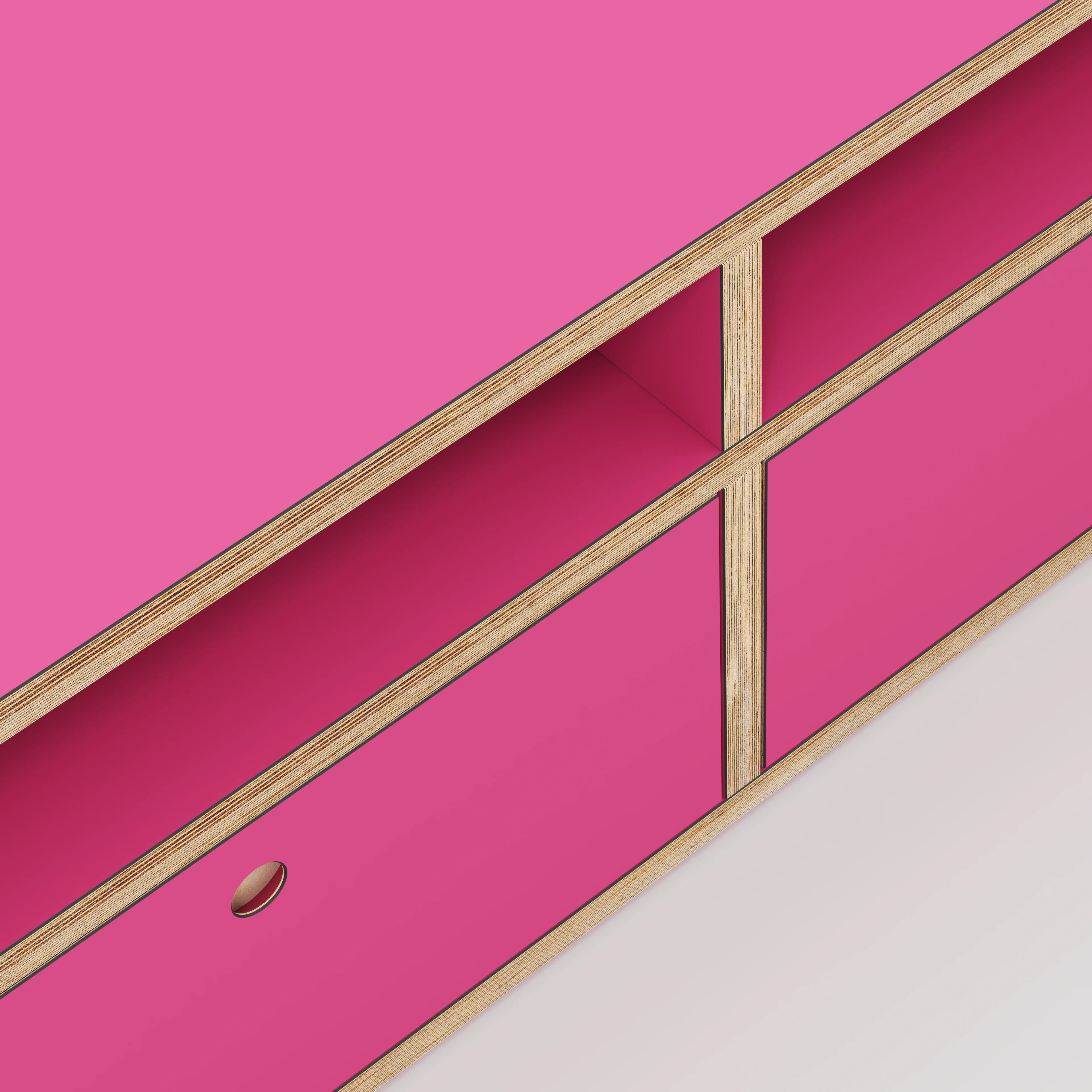 Plywood TV Entertainment Unit - Type 2 - Formica Juicy Pink - 1800(w) x 400(d) x 450(h) - Image 3