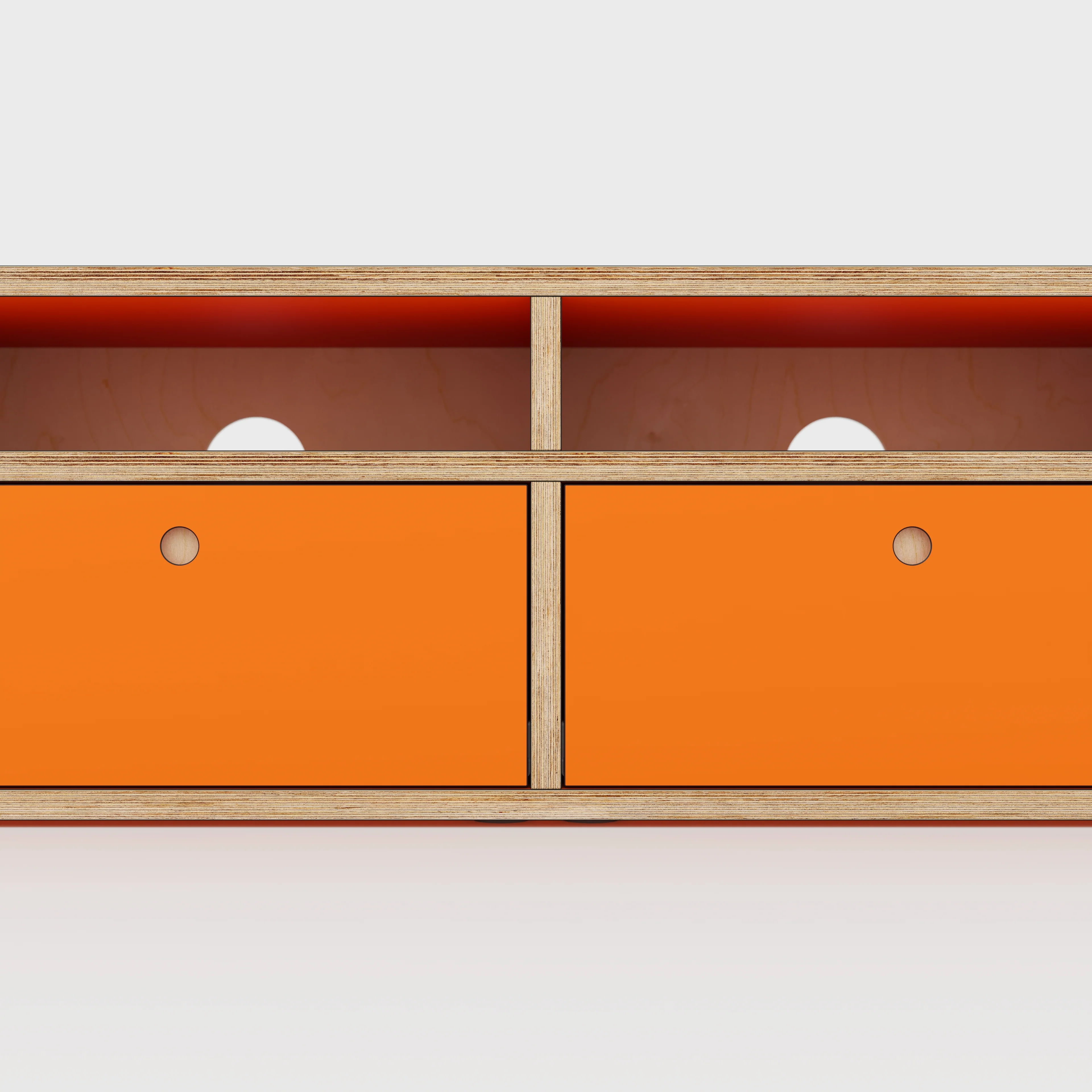 Plywood TV Entertainment Unit - Type 2 - Formica Levante Orange - 2400(w) x 400(d) x 450(h) - Image 4