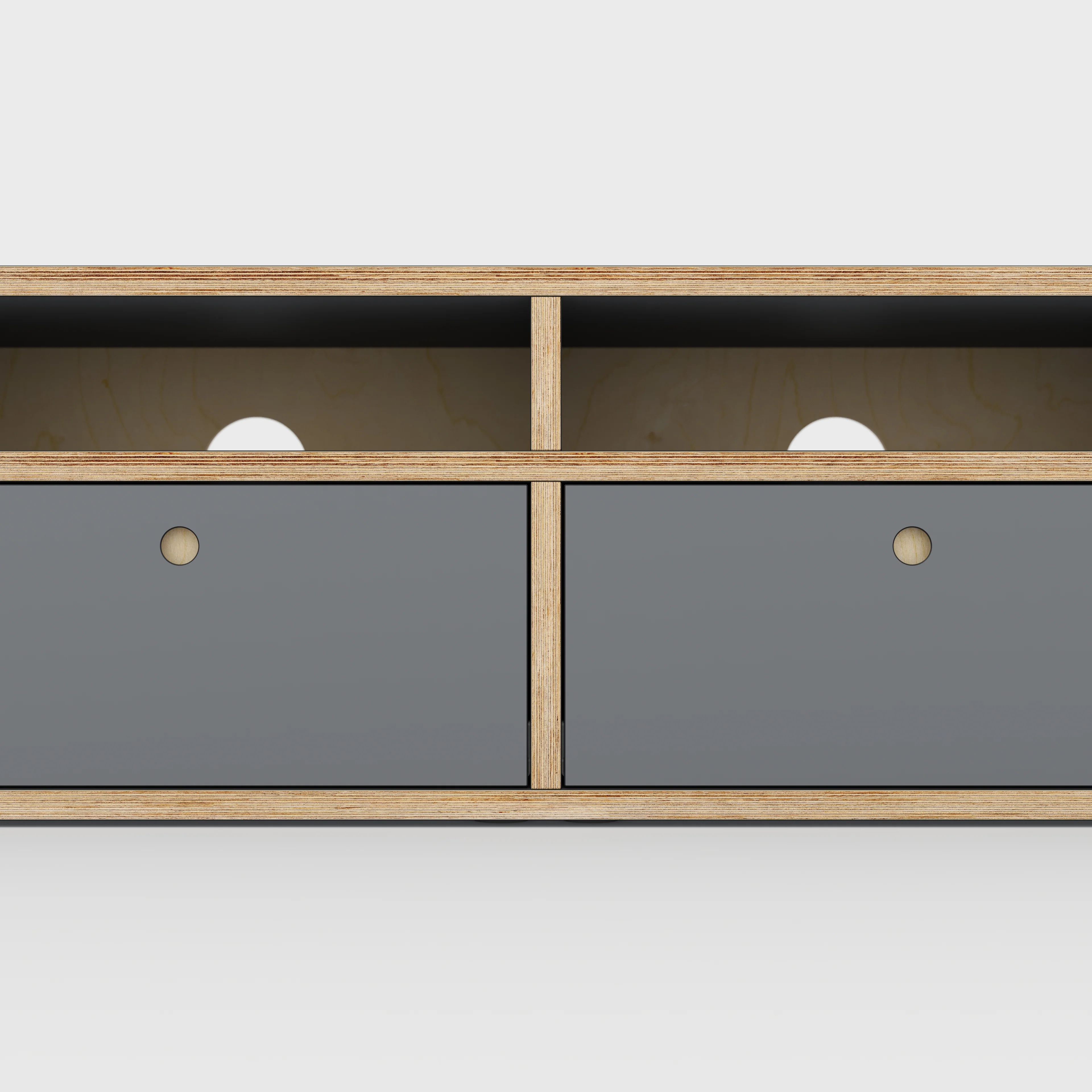 Plywood TV Entertainment Unit - Type 2 - Formica Tornado Grey - 1200(w) x 400(d) x 450(h) - Image 4