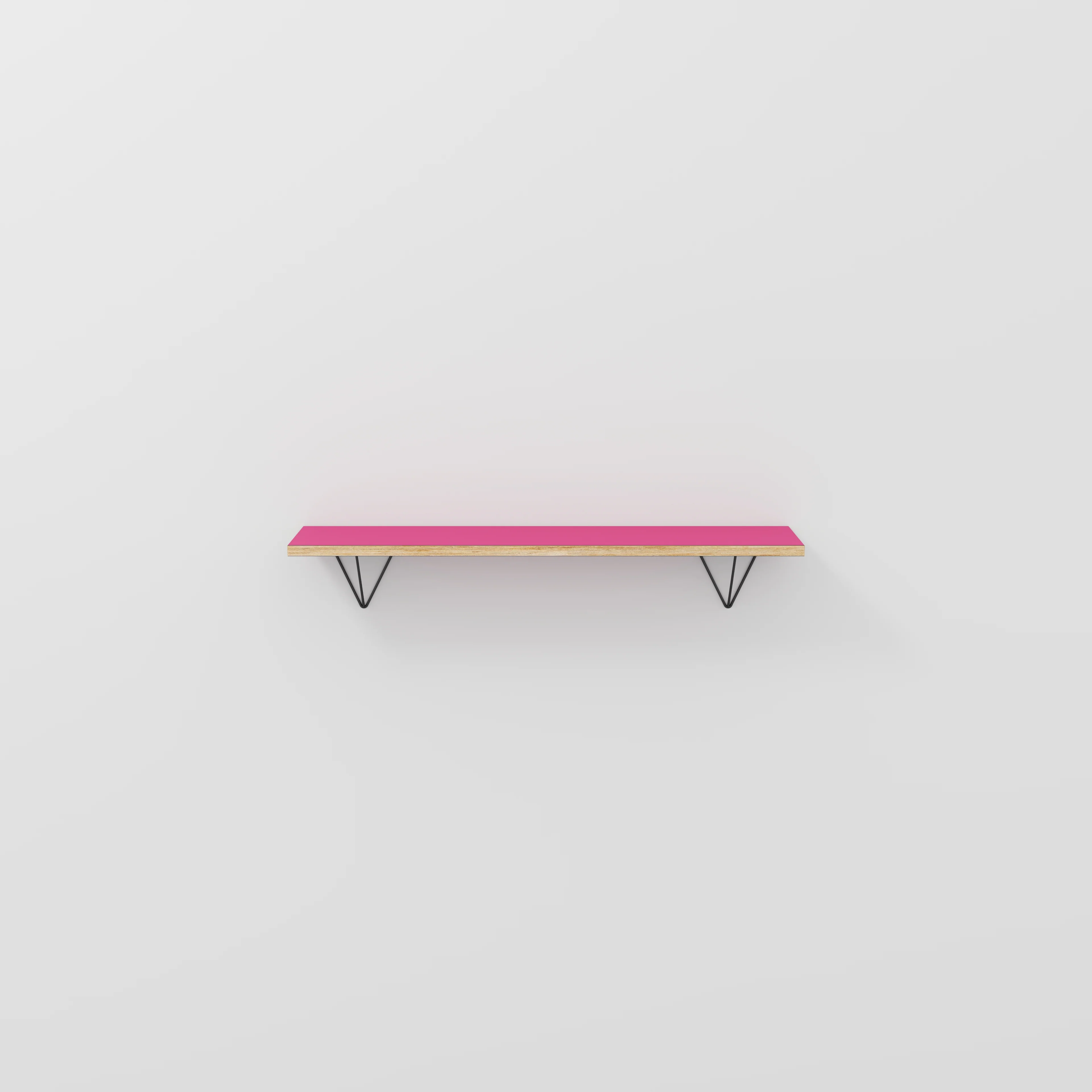 Plywood Wall Shelf with Prism Brackets - Formica Juicy Pink - 1200(w) x 250(d)