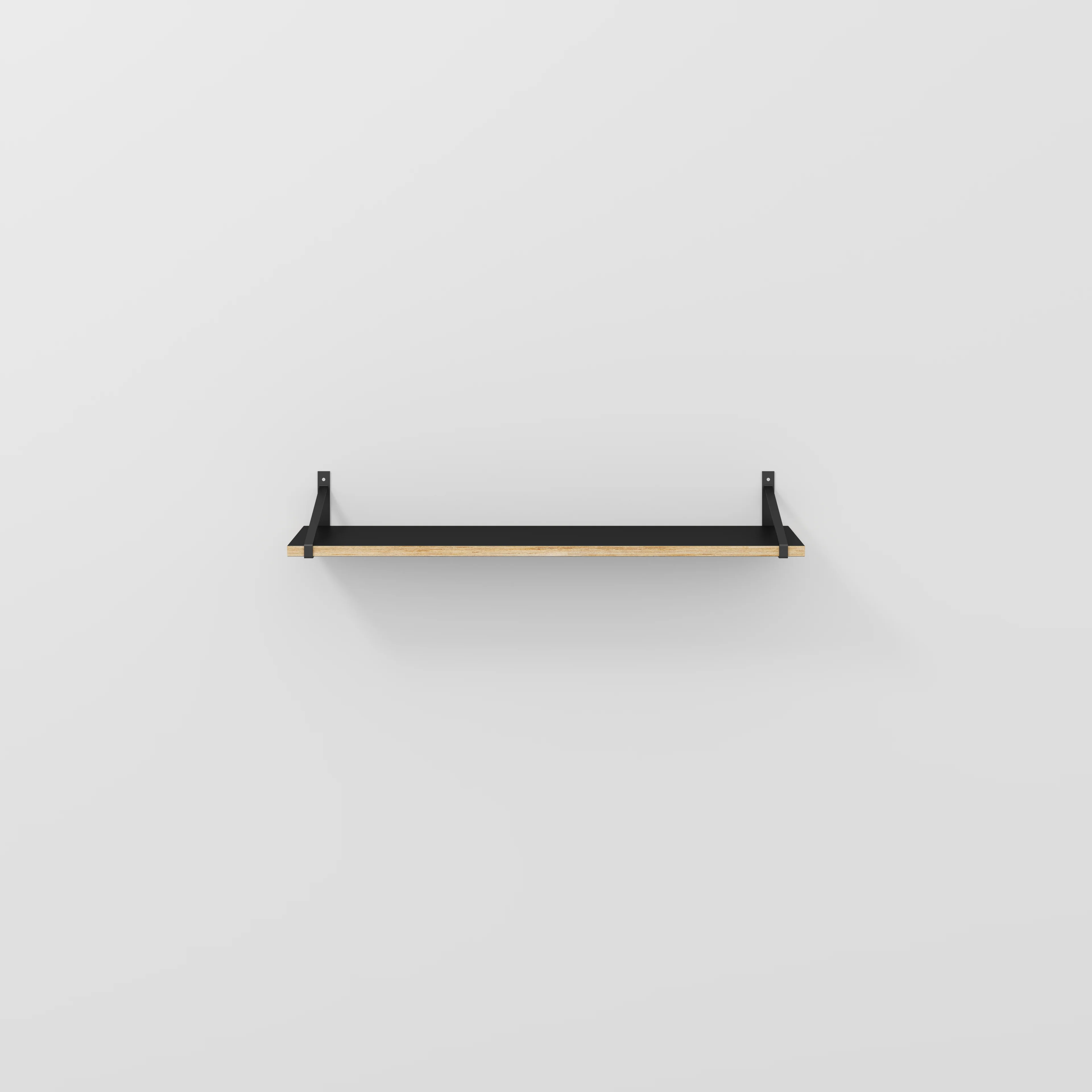 Plywood Wall Shelf with Suspense Brackets - Formica Diamond Black - 1200(w) x 260(d)