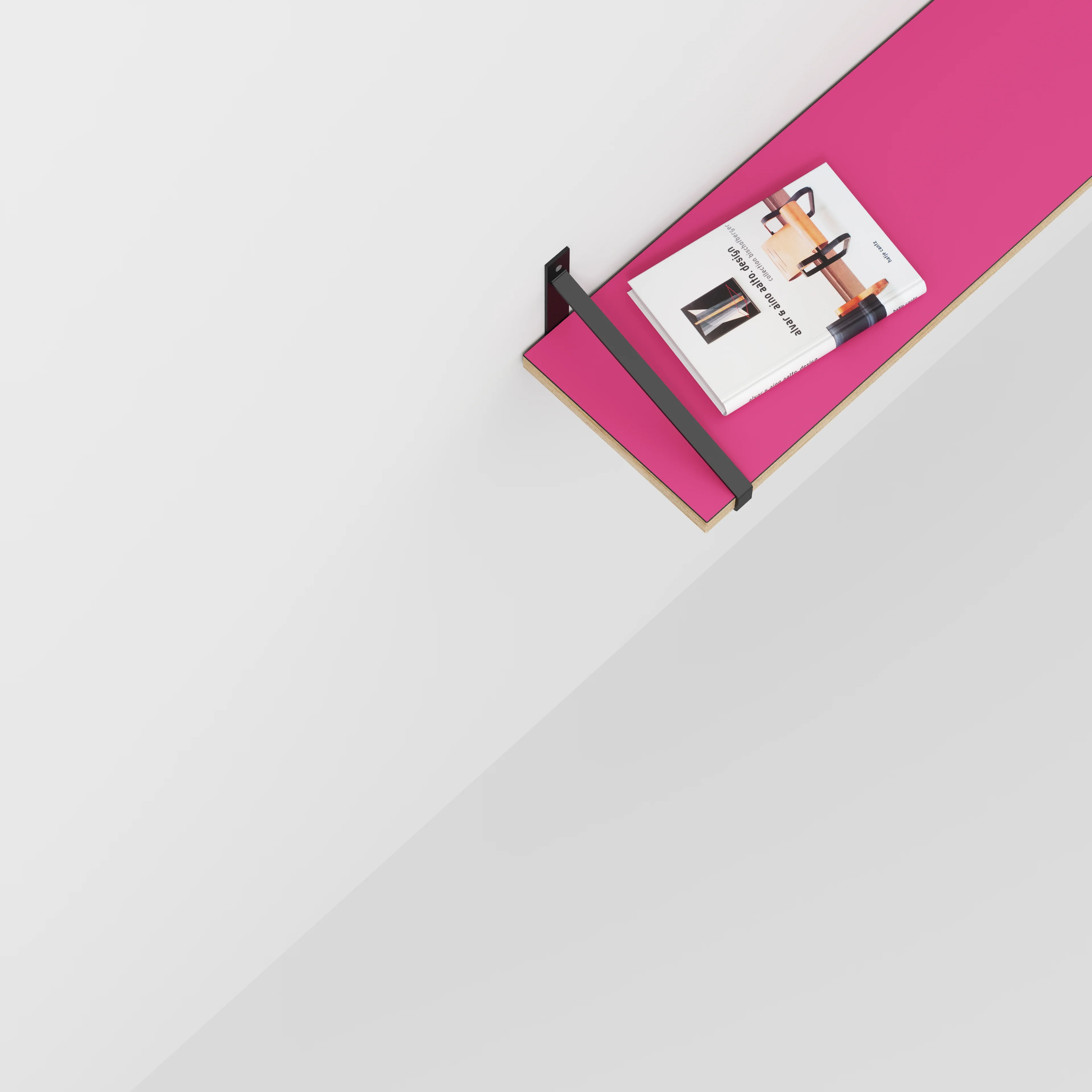 Plywood Wall Shelf with Suspense Brackets - Formica Juicy Pink - 1200(w) x 260(d) - Image 3