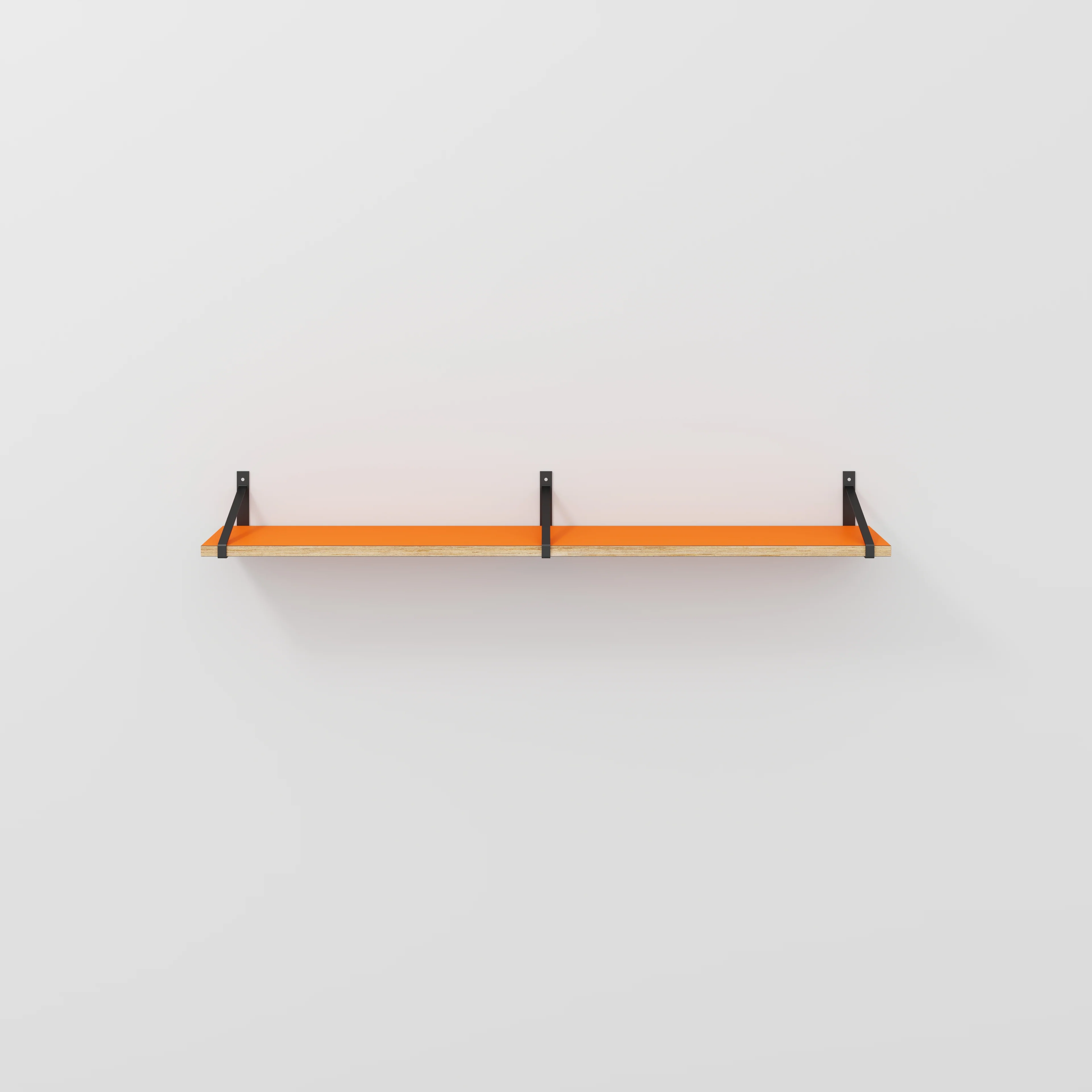 Plywood Wall Shelf with Suspense Brackets - Formica Levante Orange - 1600(w) x 260(d)