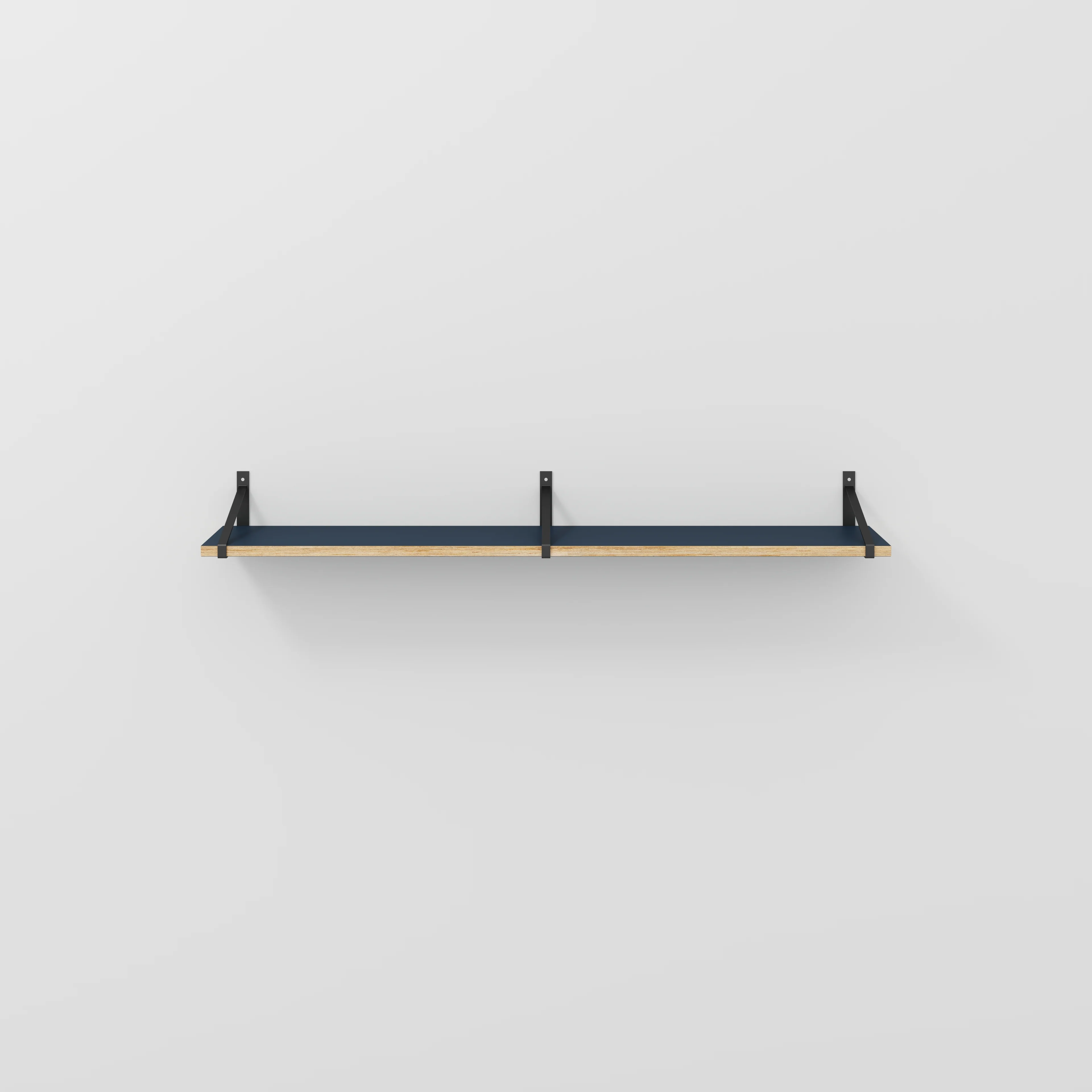 Plywood Wall Shelf with Suspense Brackets - Formica Night Sea Blue - 1600(w) x 260(d)