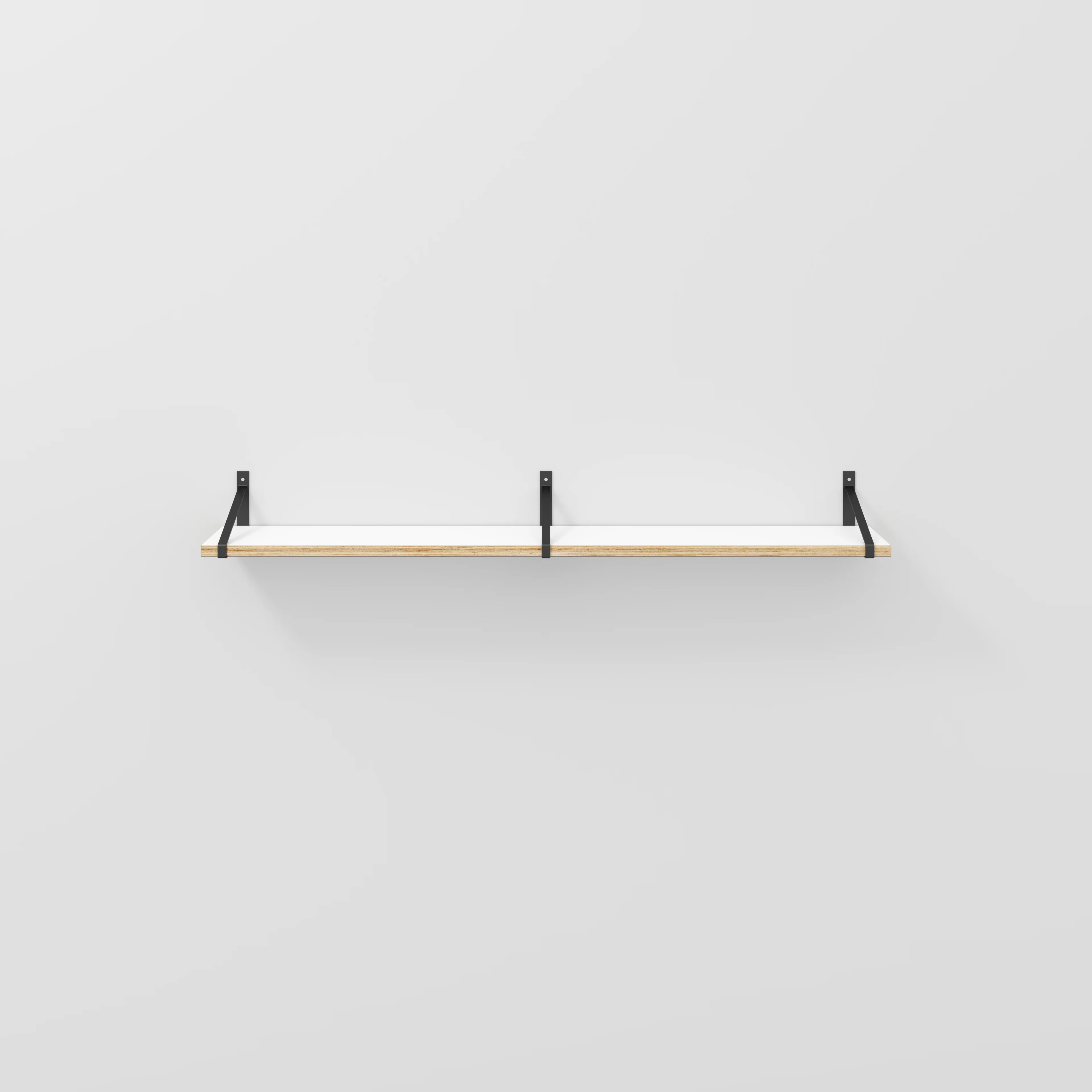 Plywood Wall Shelf with Suspense Brackets - Formica White - 1600(w) x 260(d)